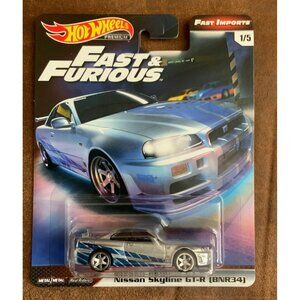 Hot Wheels Premium Fast & Furious Nissan Skyline GT-R BNR34 Fast Imports Diecast